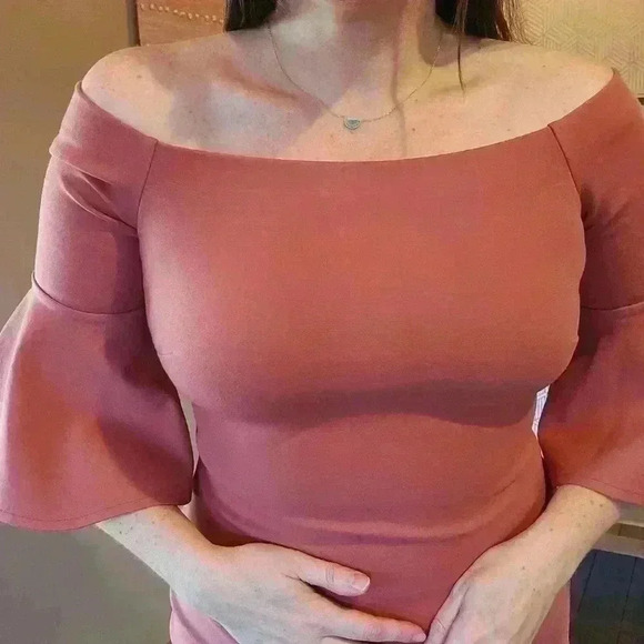 Gianni Bini Pink Off-The-Shoulder Dress Size Large - Picture 2 of 5